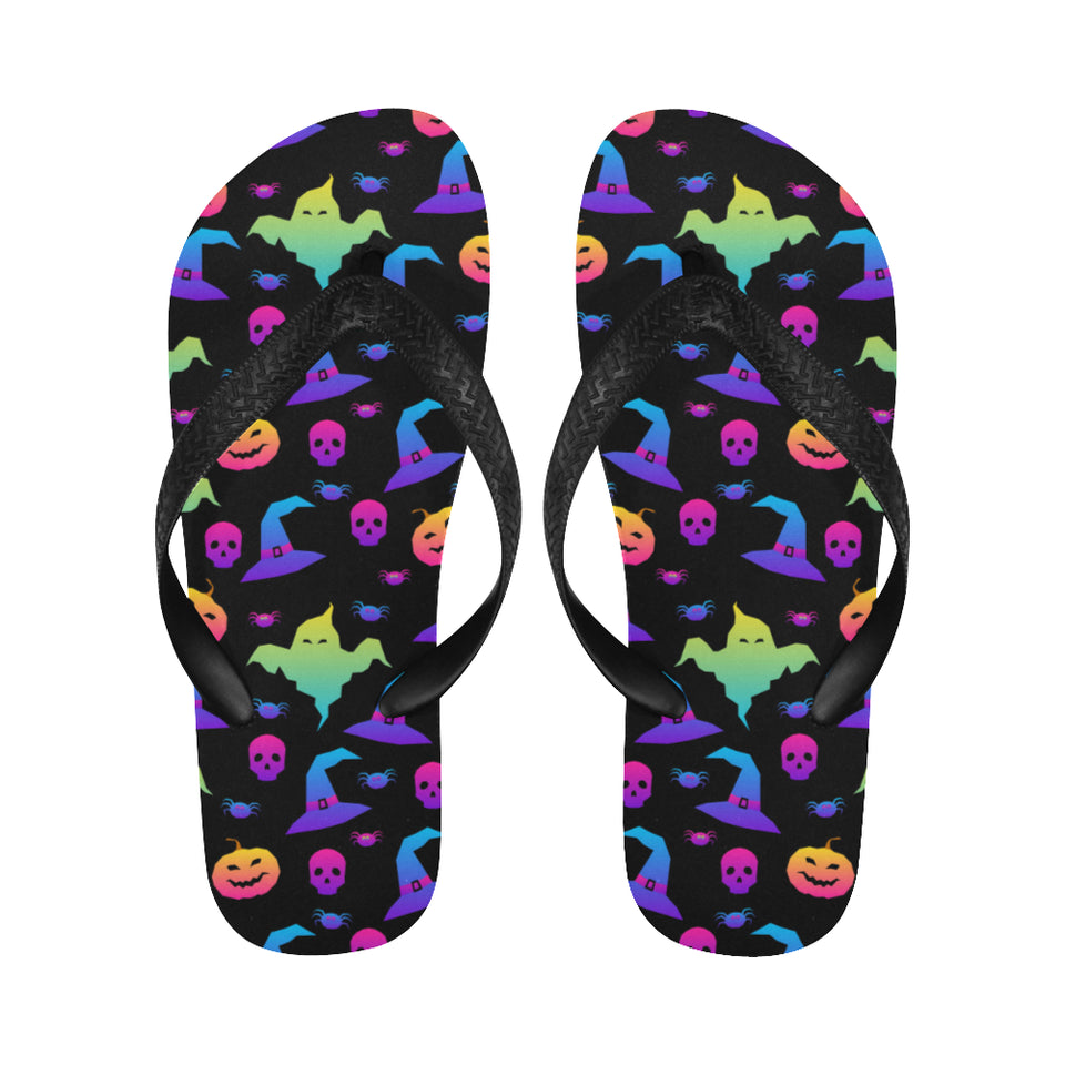 Colorful halloween background Unisex Flip Flops