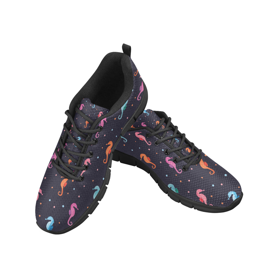 Watercolor colorful seahorse pattern Men's Sneaker Shoes
