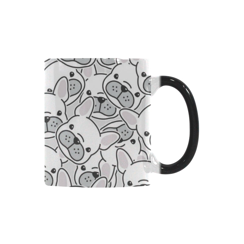 Cute french bulldog head pattern Morphing Mug Heat Changing Mug