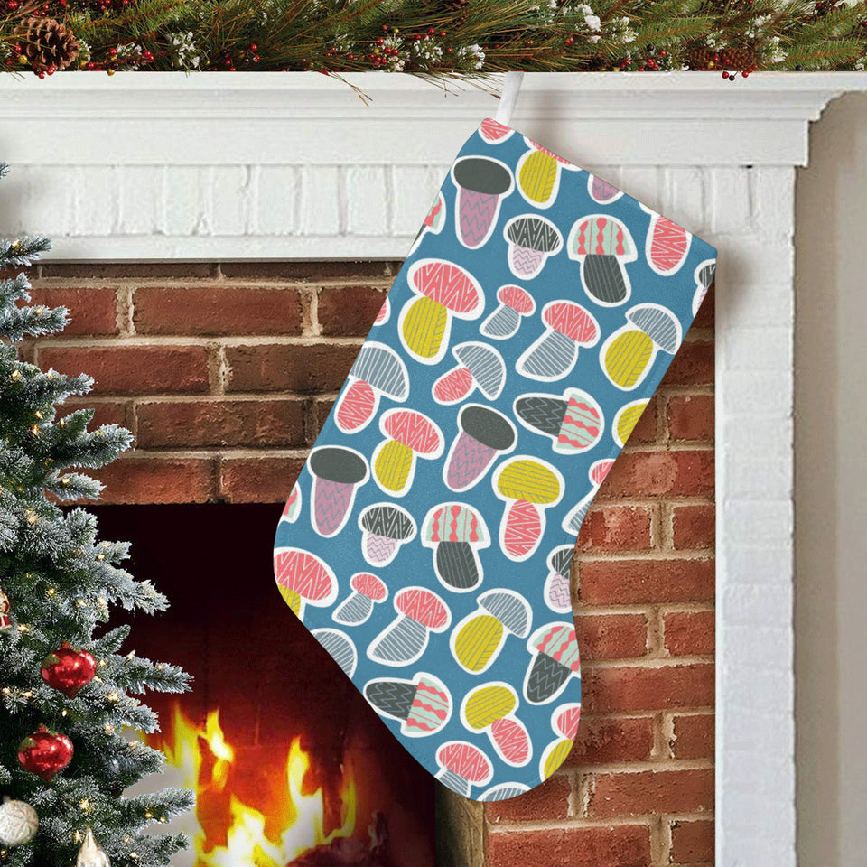 Colorful mushroom design pattern Christmas Stocking