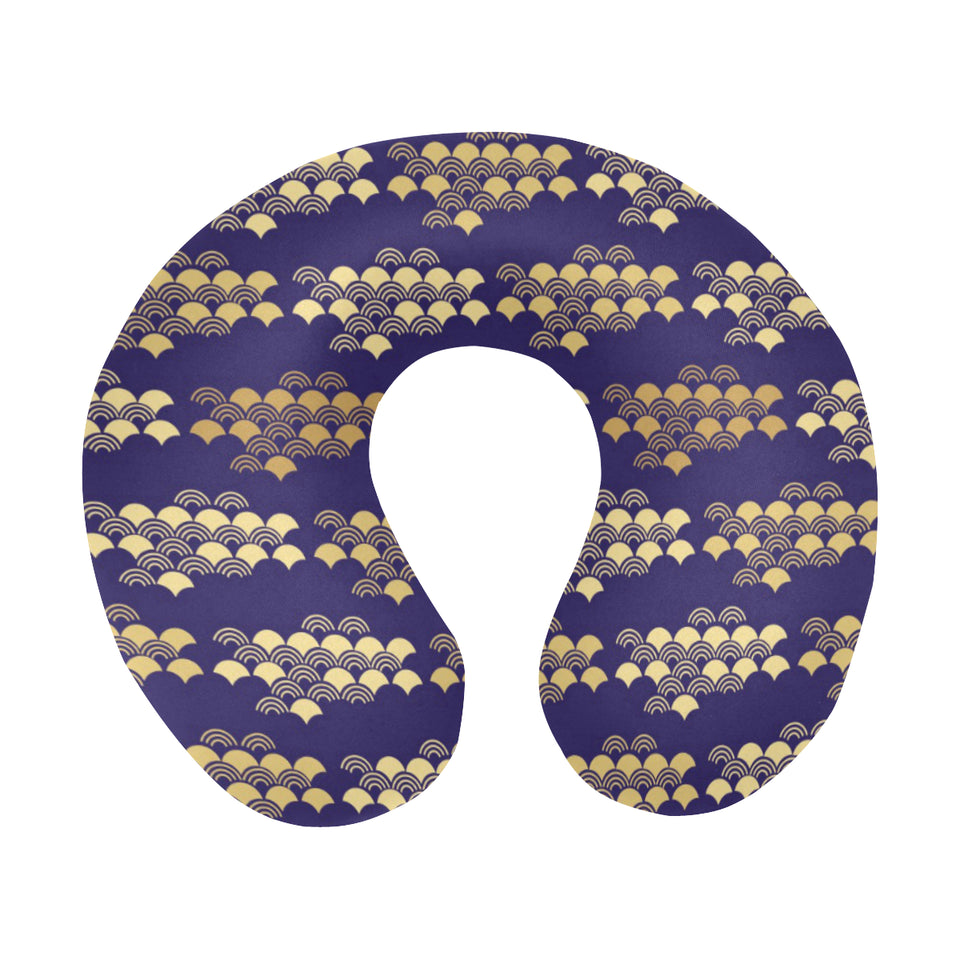Beautiful japanese fan pattern U-Shaped Travel Neck Pillow