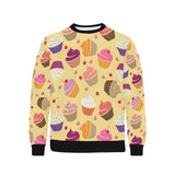 cake cupcake heart cherry pattern Men's Crew Neck Sweatshirt
