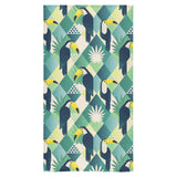 Toucan tropical leaves design pattern Bath Towel