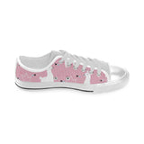 Llama Alpaca pink background Men's Low Top Canvas Shoes White