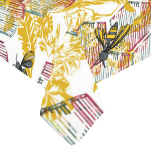 Cool Bee honeycomb leaves pattern Tablecloth