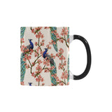 Peacock tropical flower pattern Morphing Mug Heat Changing Mug