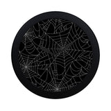 Spider web pattern Black background white cobweb Elegant Black Wall Clock