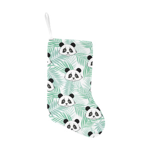Panda pattern tropical leaves background Christmas Stocking