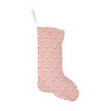 Cute hamster cheese pattern pink background Christmas Stocking