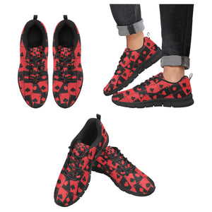 Casino Cards Suits Pattern Print Design 02 Men's Breathable Sneakers ( Model 055)