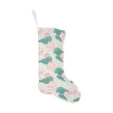 Pink lotus waterlily leaves pattern Christmas Stocking
