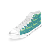Crocodile pattern Women's High Top Canvas Shoes White