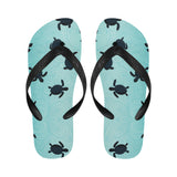 Sea turtle with blue ocean backgroud Unisex Flip Flops