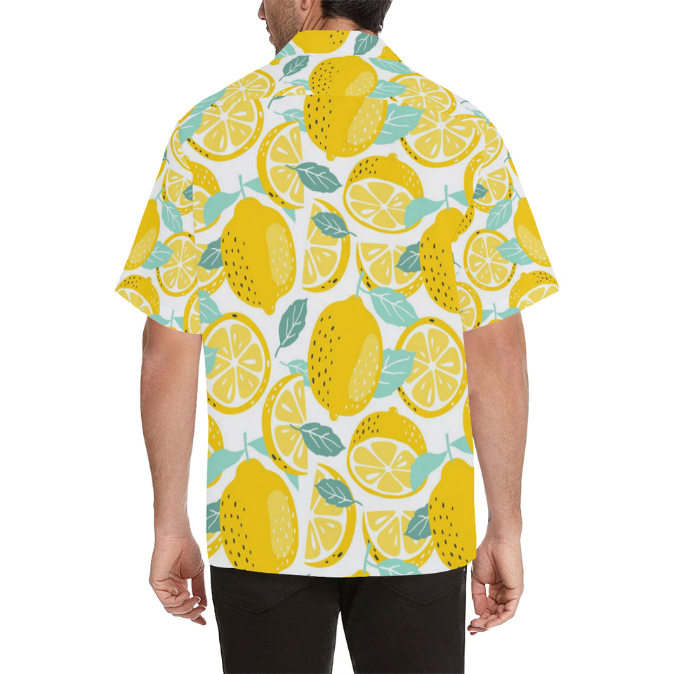 lemon design pattern Men's All Over Print Hawaiian Shirt