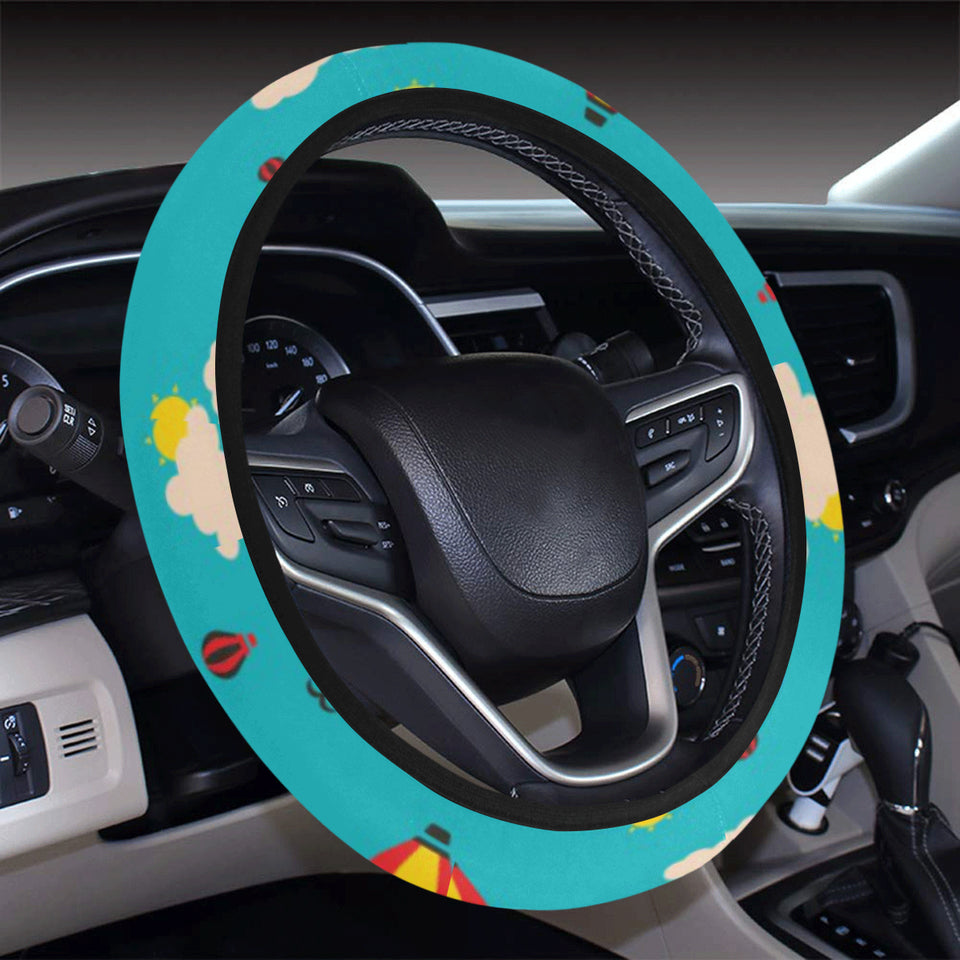 Hot Air Balloon Sky Pattern Car Steering Wheel Cover