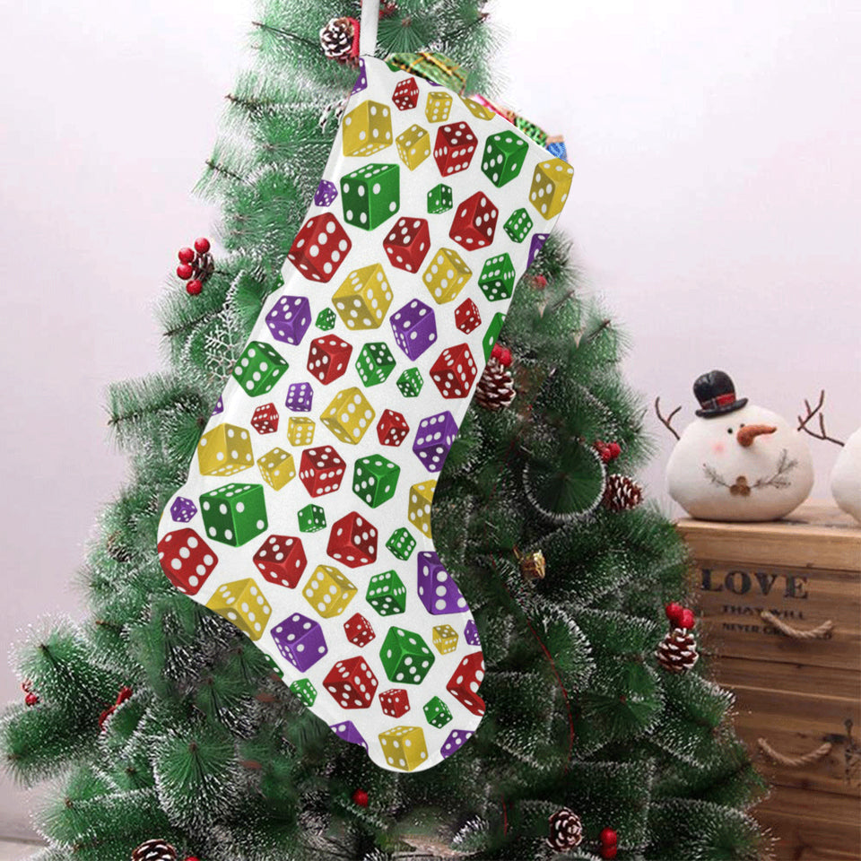 Dice Pattern Print Design 03 Christmas Stocking