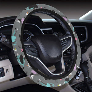 Ostrich Pattern Print Design 01 Car Steering Wheel Cover