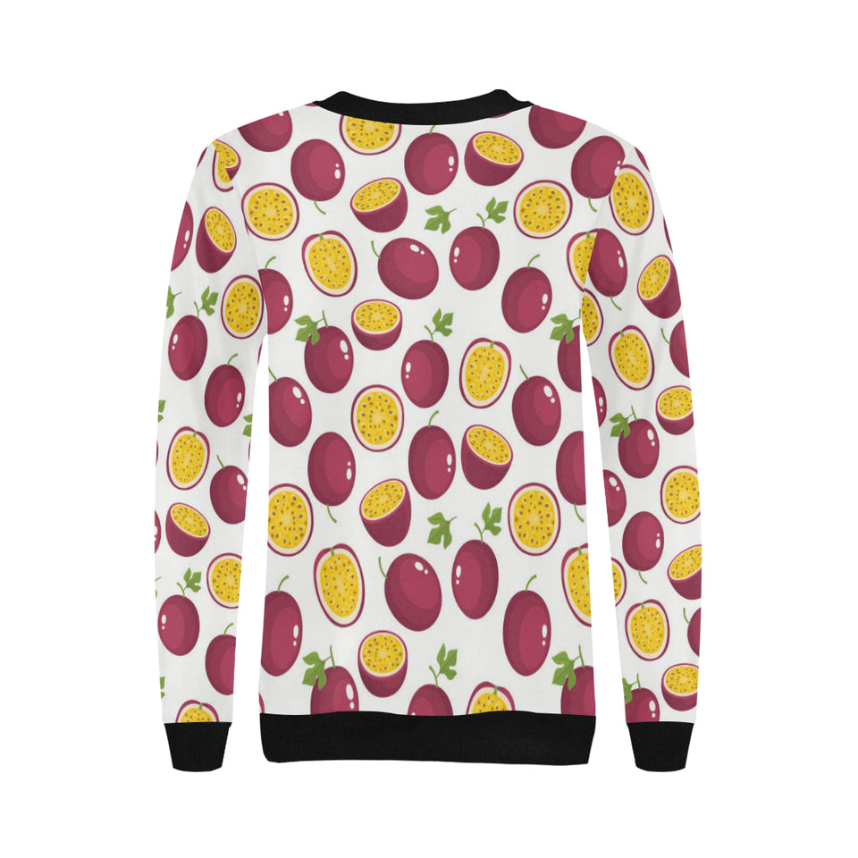 Passion fruit design pattern Women's Crew Neck Sweatshirt