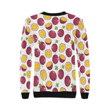 Passion fruit design pattern Women's Crew Neck Sweatshirt