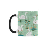 White swan lake pattern Morphing Mug Heat Changing Mug