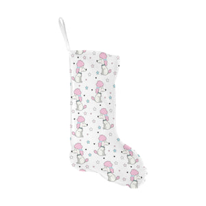 Cute poodle dog star pattern Christmas Stocking