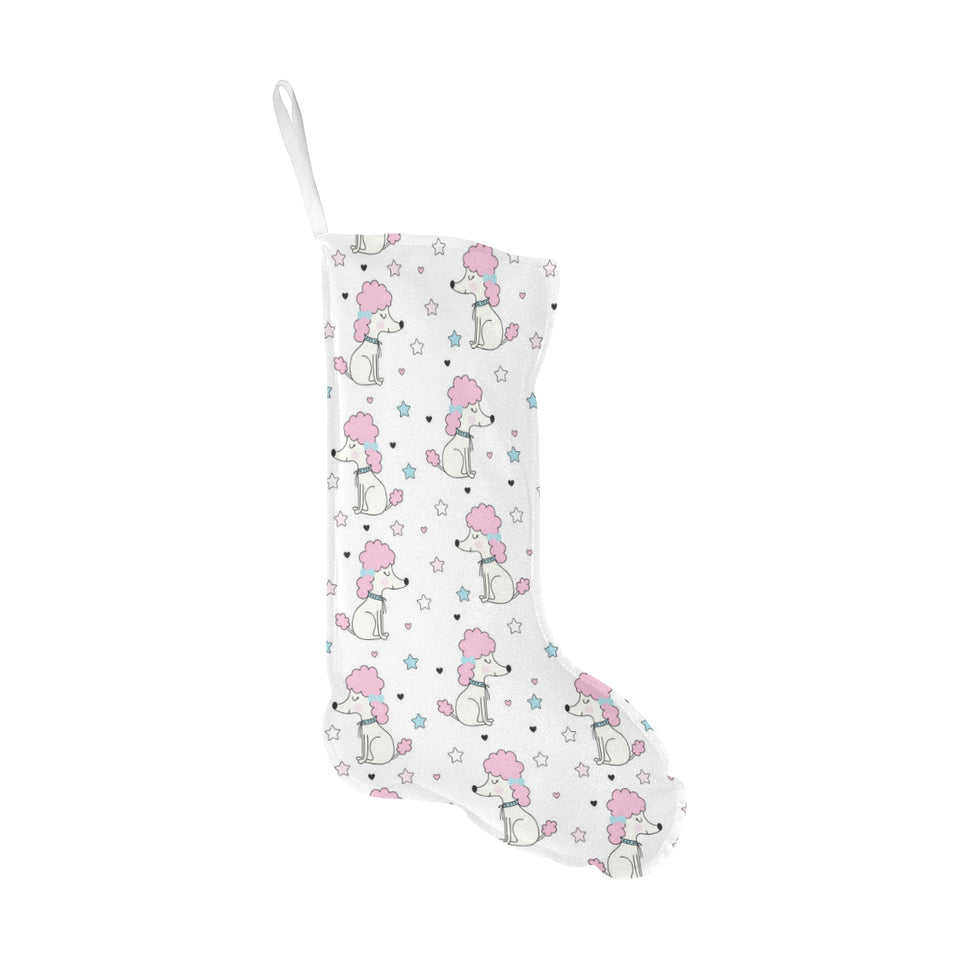 Cute poodle dog star pattern Christmas Stocking