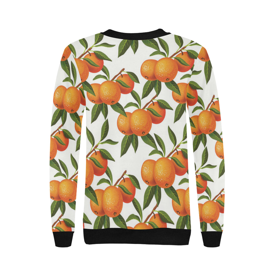 Oranges pattern background Women's Crew Neck Sweatshirt