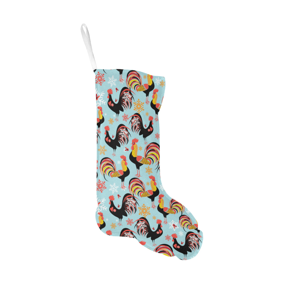 Rooster chicken cock snowfalke Christmas Stocking