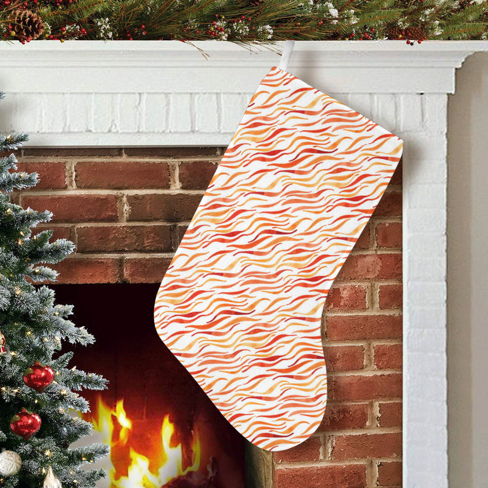 Fire flame watercolor pattern Christmas Stocking