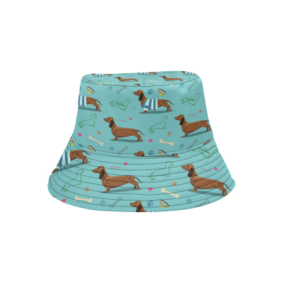 Dachshund decorative background Unisex Bucket Hat