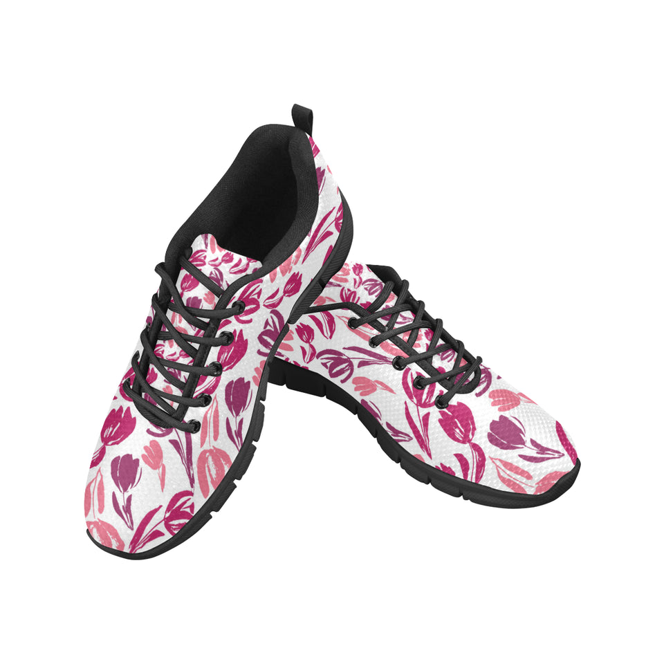 pink sketch tulip pattern Men's Sneaker Shoes