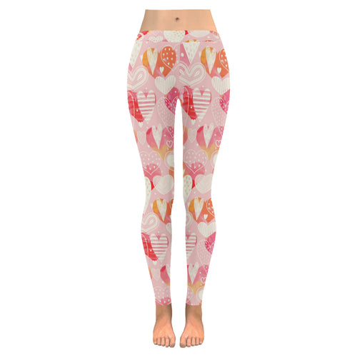 Hand drawn heart design pattern Women's Legging Fulfilled In US
