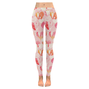 Hand drawn heart design pattern Women's Legging Fulfilled In US