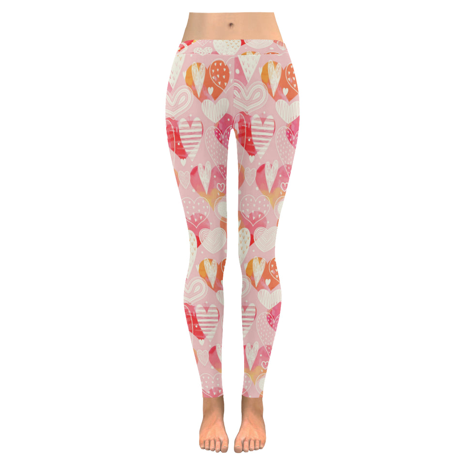 Hand drawn heart design pattern Women's Legging Fulfilled In US