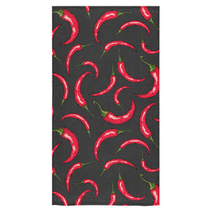 Chili peppers pattern black background Bath Towel