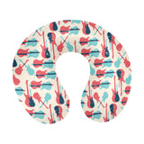 Red Blue guitar pattern U-Shaped Travel Neck Pillow