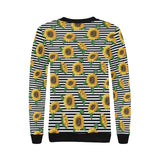 sunflowers ribbon background Women's Crew Neck Sweatshirt