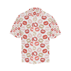 Lips Pattern Print Design 04 Men's All Over Print Hawaiian Shirt (Model T58)