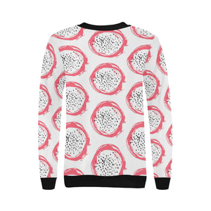 Hand drawn dragon fruit Women's Crew Neck Sweatshirt