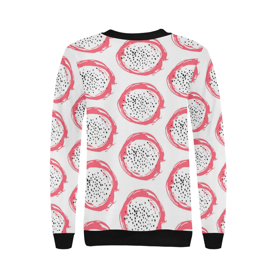 Hand drawn dragon fruit Women's Crew Neck Sweatshirt