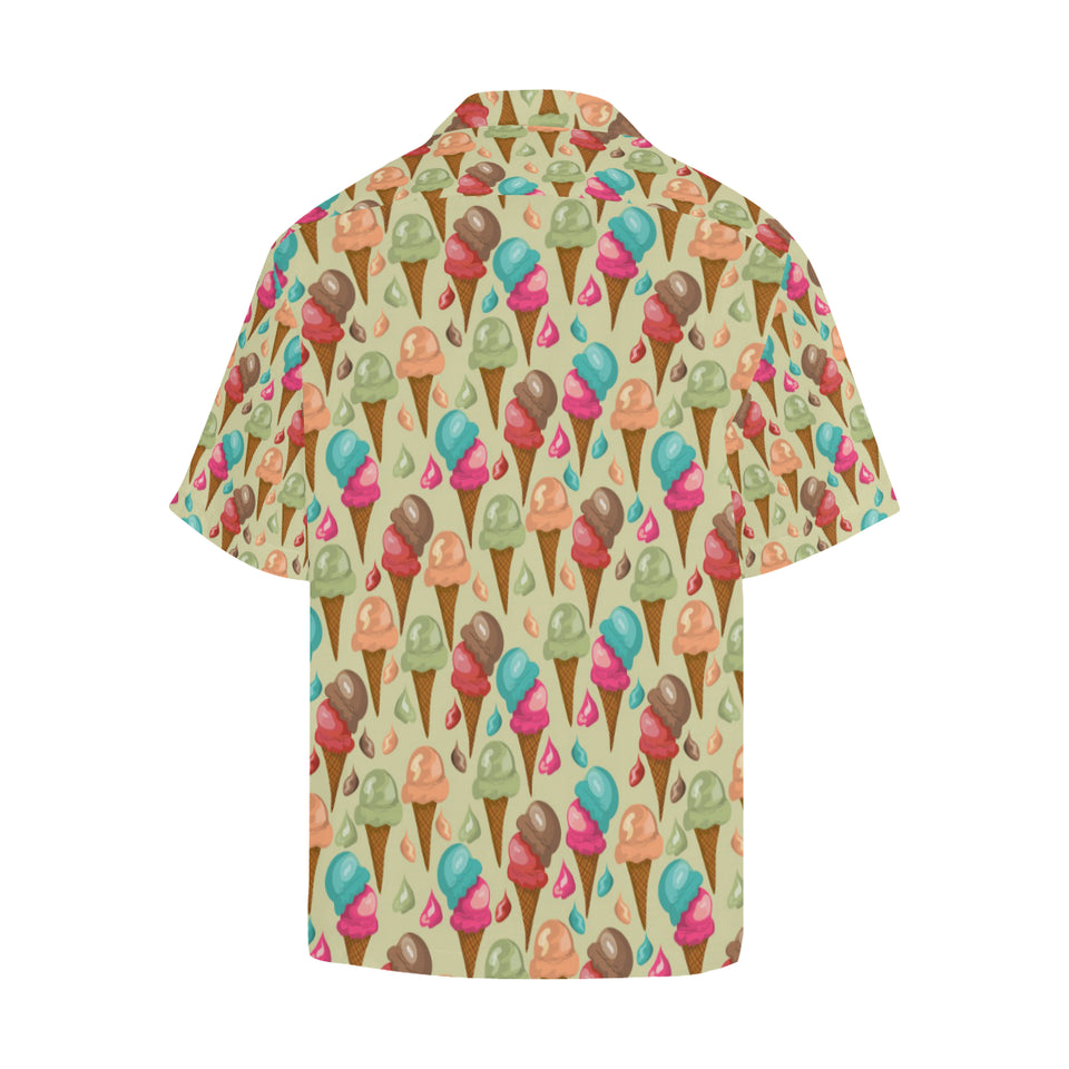 Colorful ice cream pattern Men's All Over Print Hawaiian Shirt