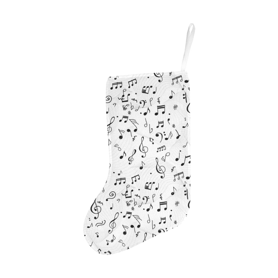 Music Notes Pattern Print Design 04 Christmas Stocking