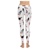 Cool rooster chicken cock floral ornament backgroud Women's Legging Fulfilled In US