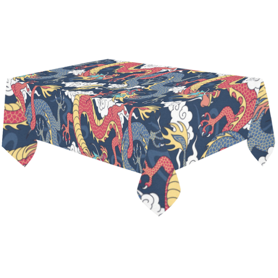 Blue red dragon cloud pattern Tablecloth