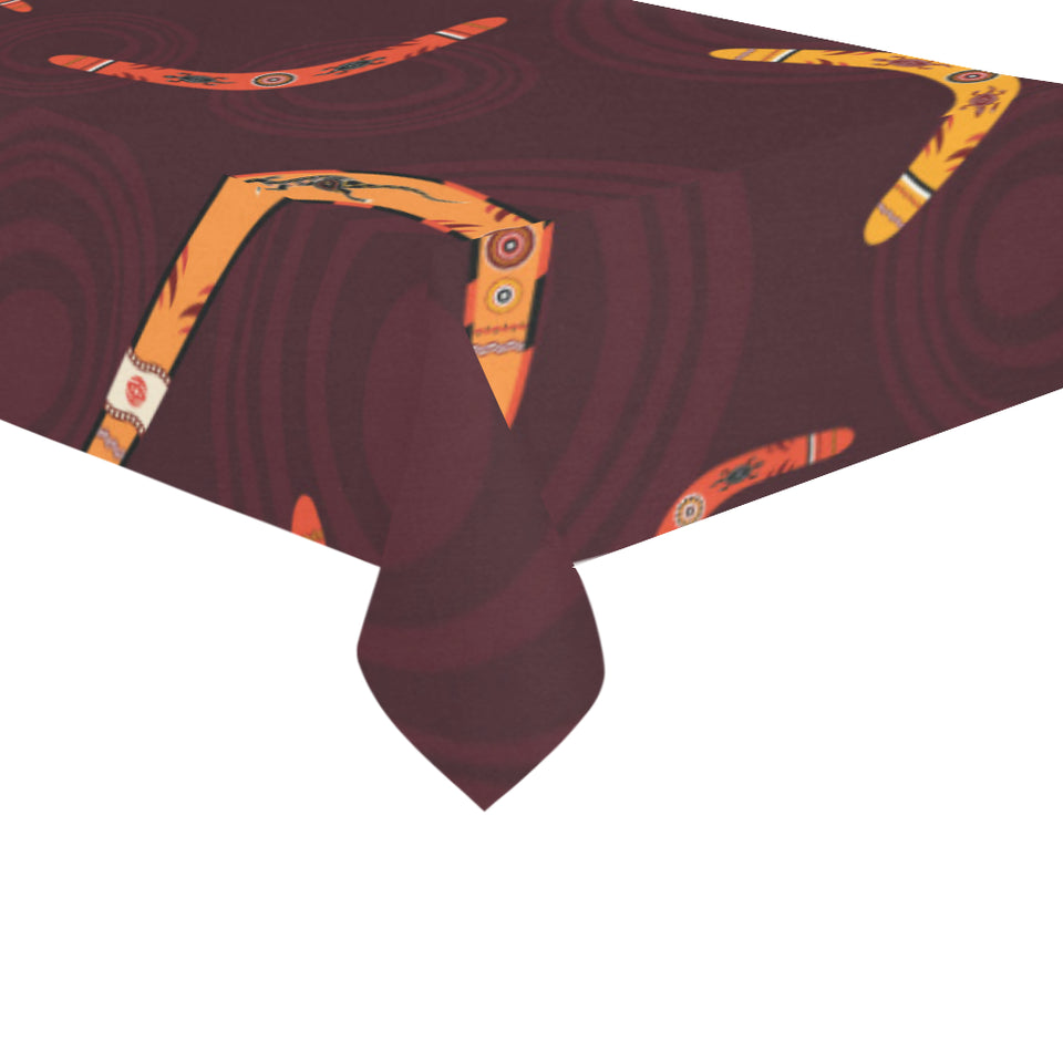 Boomerang Australian aboriginal ornament circle bl Tablecloth