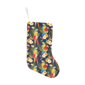 Colorful parrot flower pattern Christmas Stocking