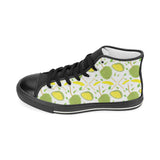 Durian pattern background Women's High Top Canvas Shoes Black