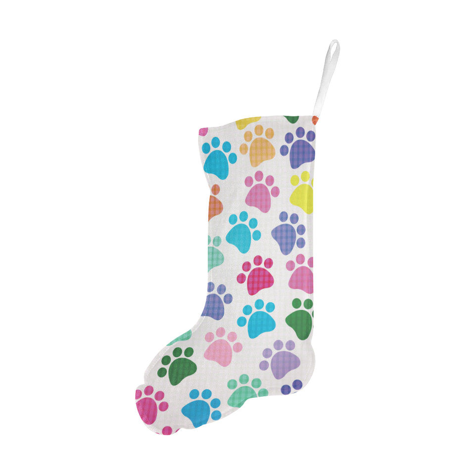Dog Paws Pattern Print Design 01 Christmas Stocking