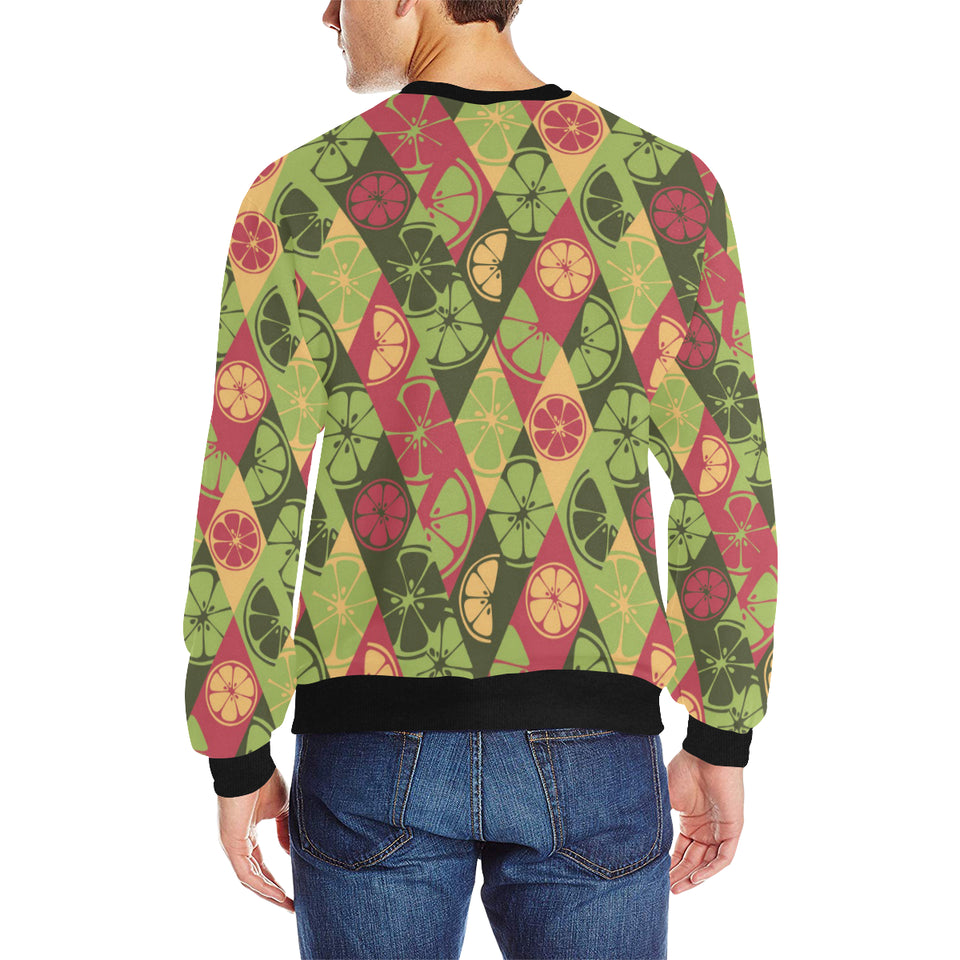 Cool Geometric lime pattern Men's Crew Neck Sweatshirt