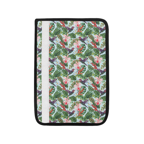Hummingbird Pattern Print Design 05 Car Seat Belt Cover